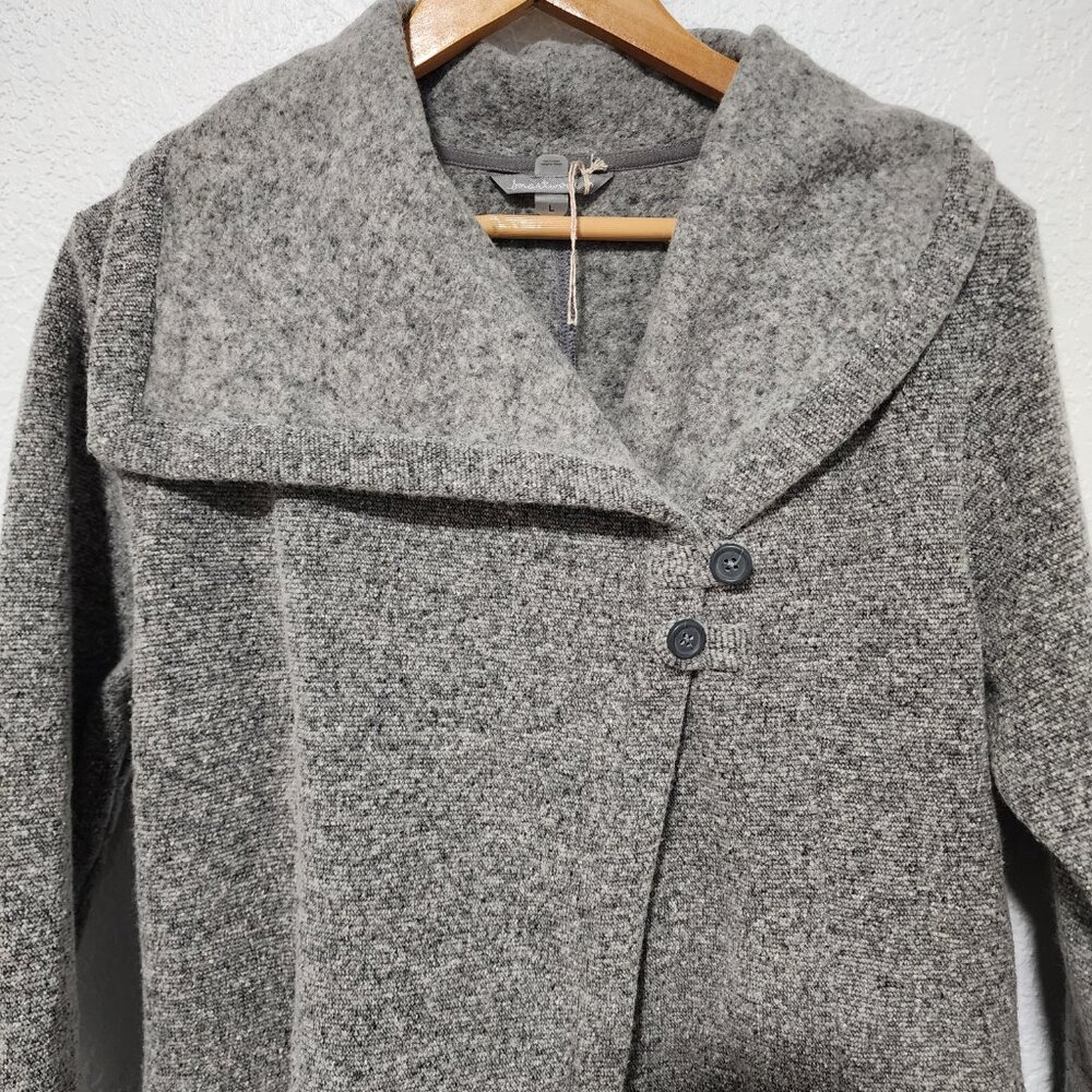 Women's Smartwool Odessa Lake Wrap Cardigan Large Light Gray Wool Blend - Picture 3 of 10